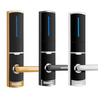 310*72mm Fermetures électroniques de portes intelligentes pour hôtels en alliage de zinc avec carte RFID et clé mécanique