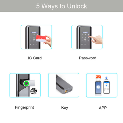 Serrure de porte intelligente d'empreinte digitale de TTlock Tuya WiFi Digital d'alliage d'aluminium avec la clé de carte de mot de passe