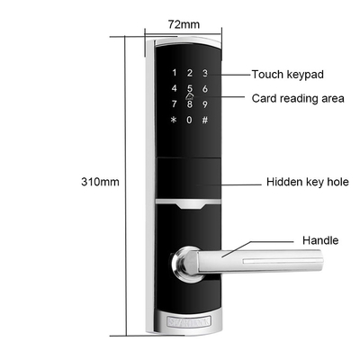 4 en 1 entrée sans clé mot de passe appartement porte intelligente verrouillage avec 4pcs batterie AA