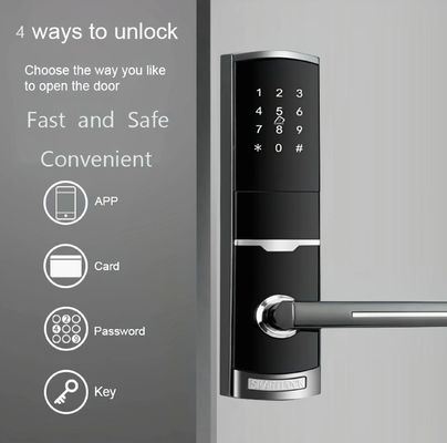 4 en 1 entrée sans clé mot de passe appartement porte intelligente verrouillage avec 4pcs batterie AA