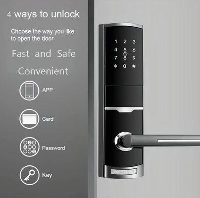 4 en 1 entrée sans clé mot de passe appartement porte intelligente verrouillage avec 4pcs batterie AA