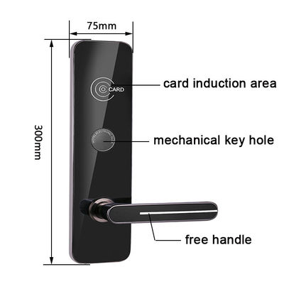 Carte de clé RFID noire Hôtel serrures de porte intelligentes avec logiciel gratuit de gestion d'hôtel