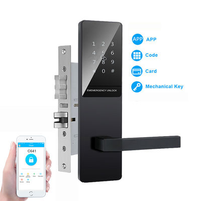 Clavier tactile de couleur noire Appartement Smart Door Lock pour la porte d'entrée
