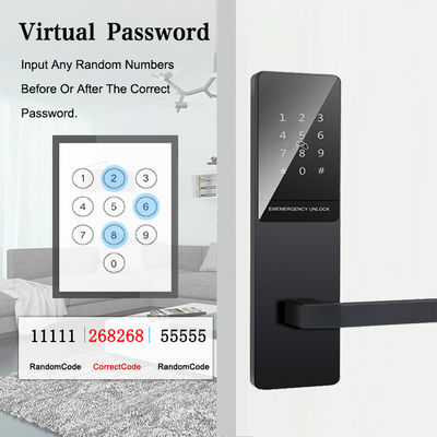 Clavier tactile de couleur noire Appartement Smart Door Lock pour la porte d'entrée