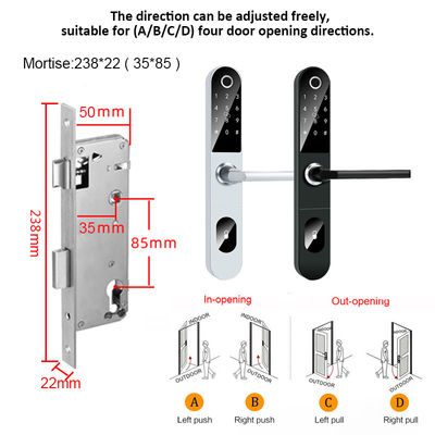 Serrure de porte biométrique intelligente d'empreinte digitale d'alliage d'aluminium de corps de Silm pour la maison