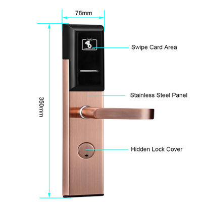 Couleur noire Sécurité Matériau en acier inoxydable Hôtel Serrures électroniques avec logiciel de gestion gratuit