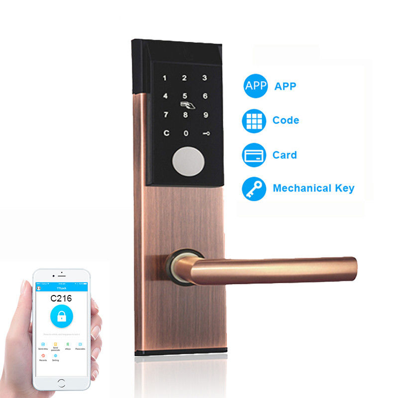 4 couleurs optionnelles Fermetures de porte électroniques intelligentes en acier inoxydable avec application de carte de mot de passe