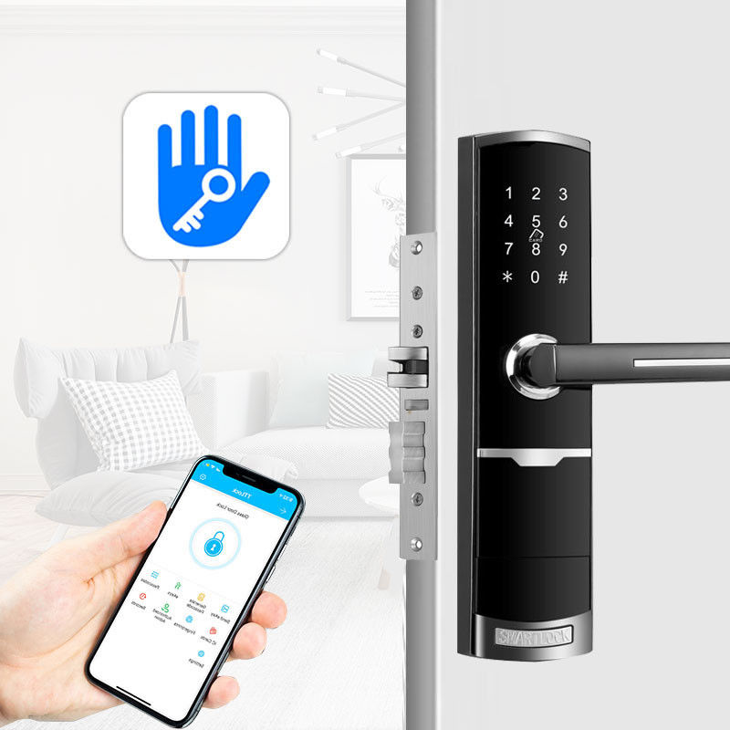 Serrure de porte intelligente commandée de clavier numérique d'APPLI de couleur d'or pour l'hôtel à la maison d'appartement